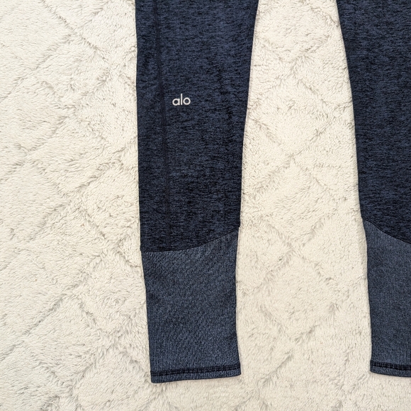 Alo Leggings Womens M Blue Heather High Waist Alosoft Lounge Performance Yoga - Picture 10 of 10